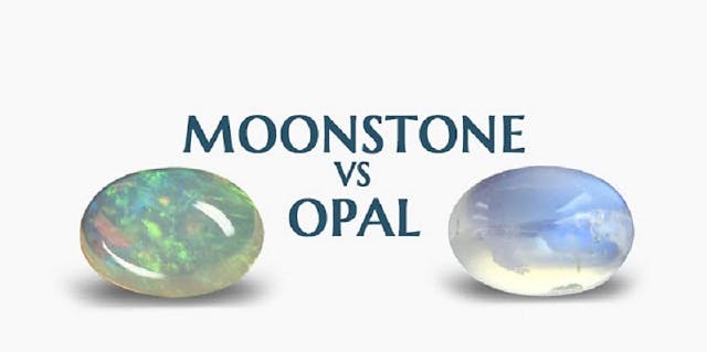 Comparison of opal and moonstone jewelry