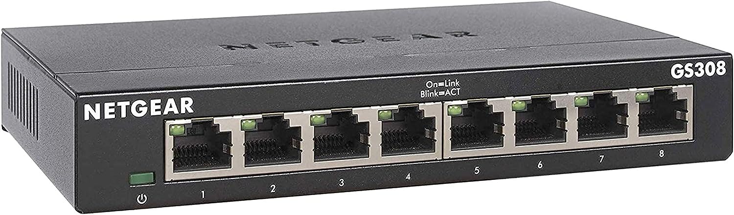 Netgear GS308 8-Port Gigabit Ethernet Network Switch