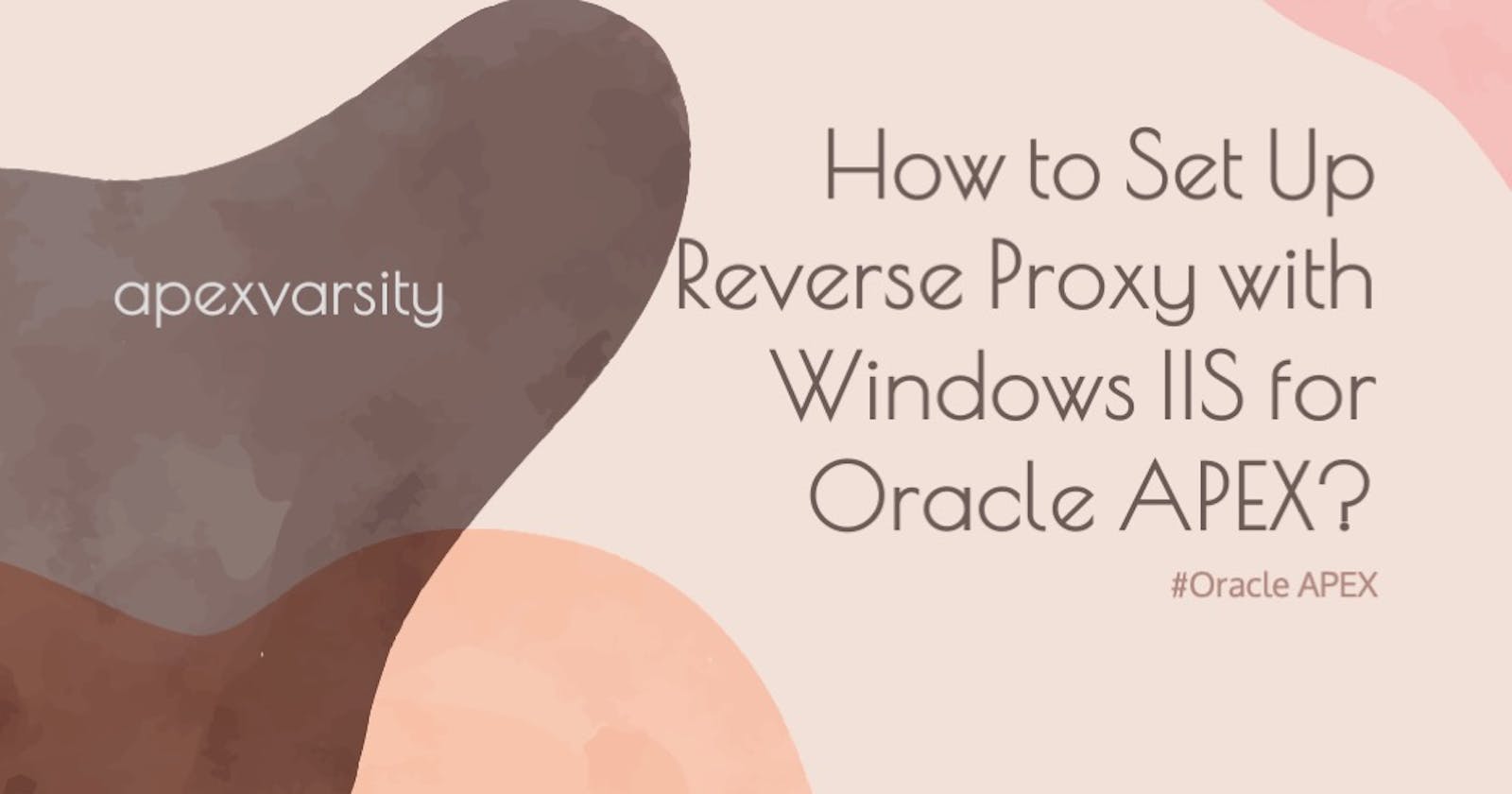 How to Set Up Reverse Proxy with Windows IIS for Oracle APEX?