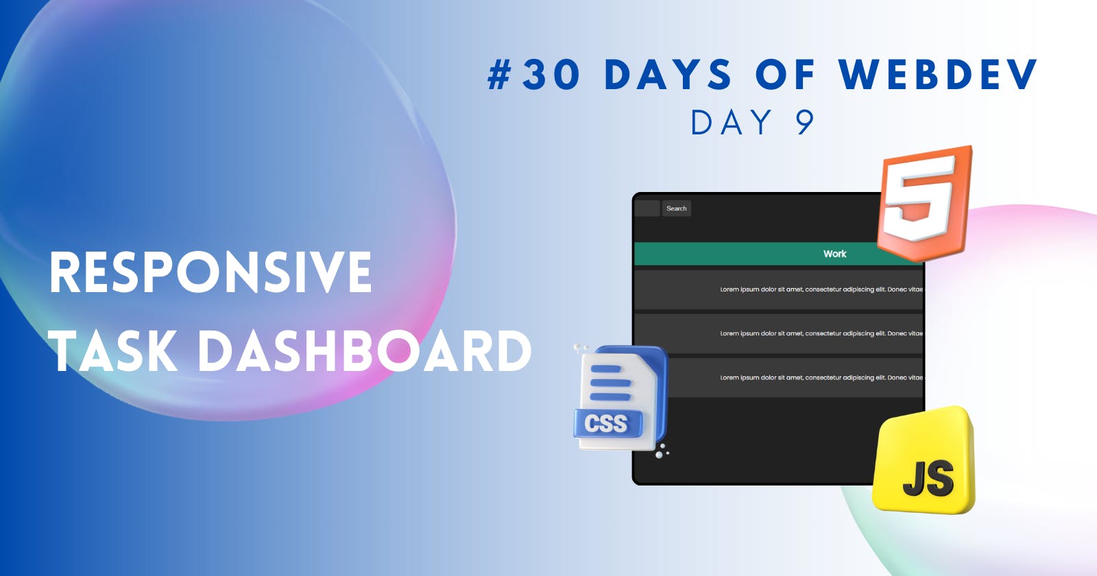 Day-9 Responsive Task Management Dashboard with HTML & CSS