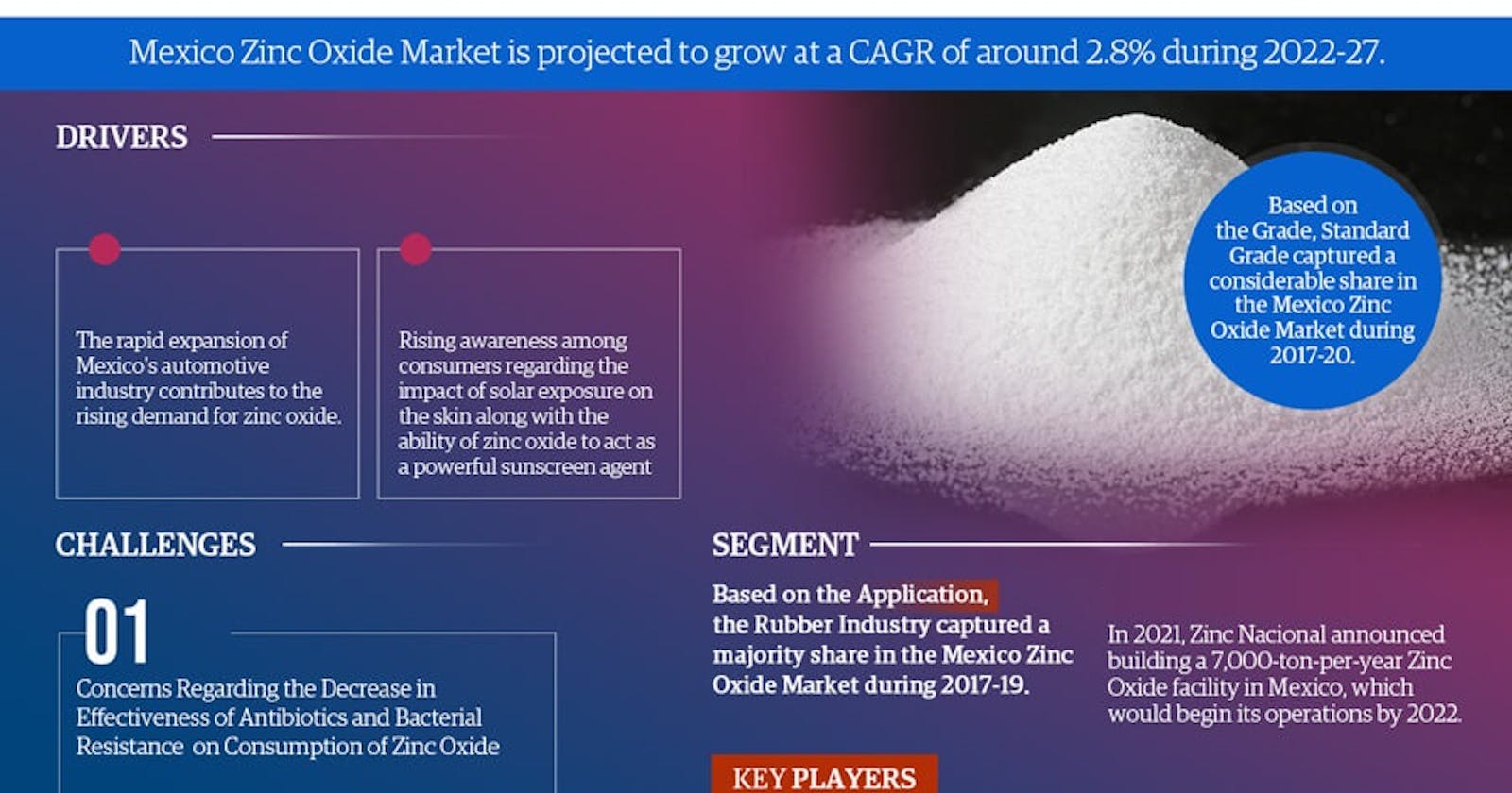 Mexico Zinc Oxide Market Trends: Analysis of 2.8% CAGR Growth (2022-27)