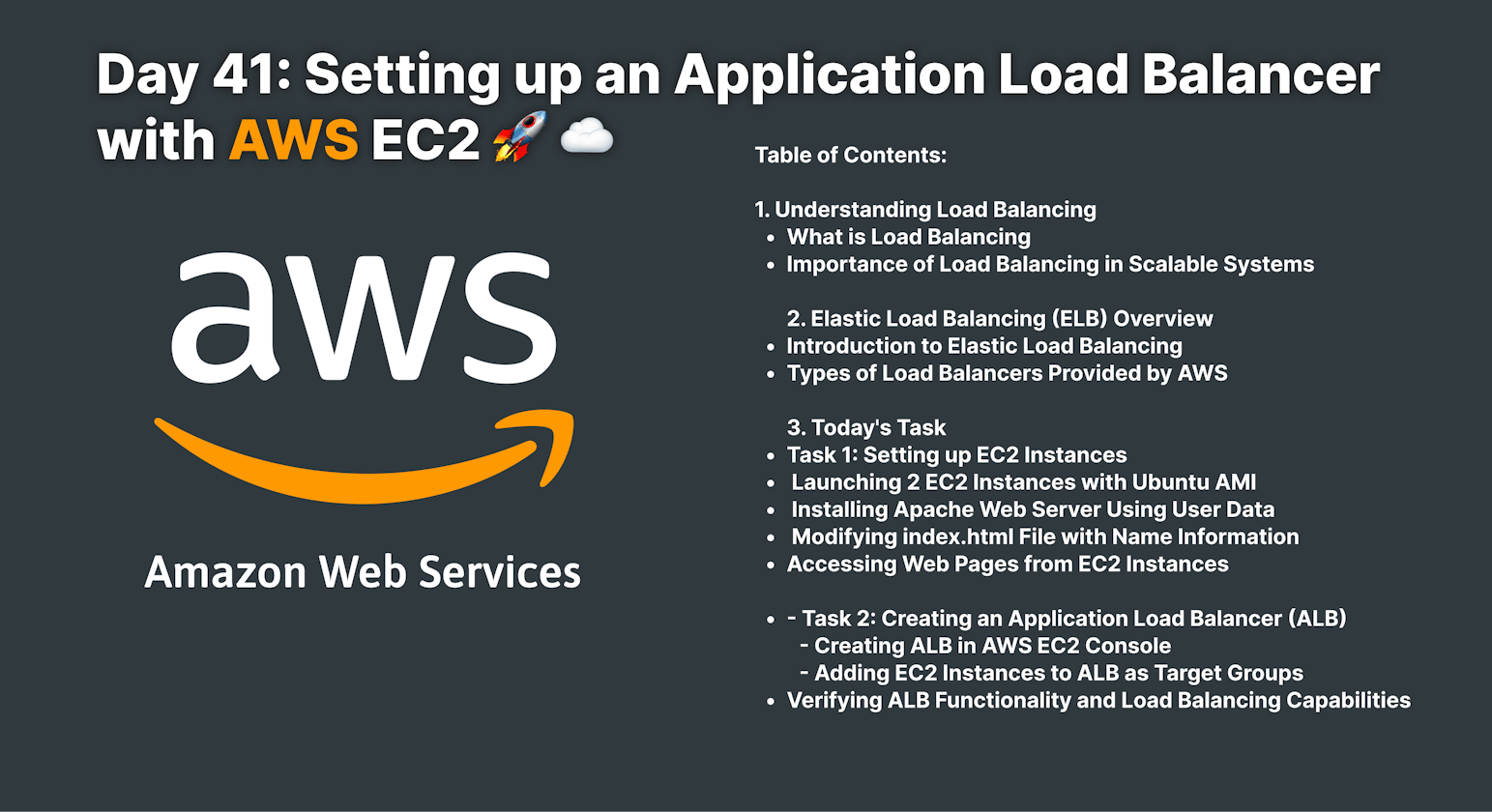 Day 41: Setting up an Application Load Balancer with AWS EC2 🚀 ☁
