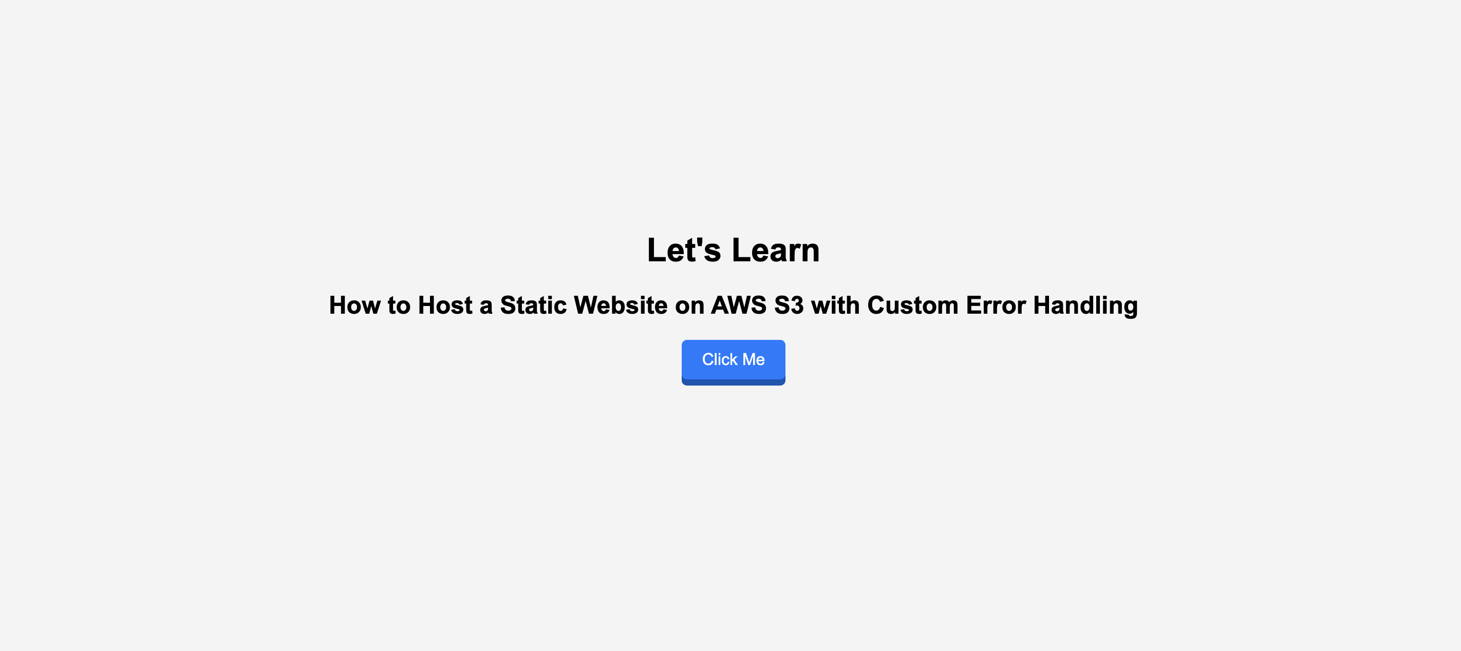 "How to Host a Static Website on AWS S3 with Custom Error Handling"