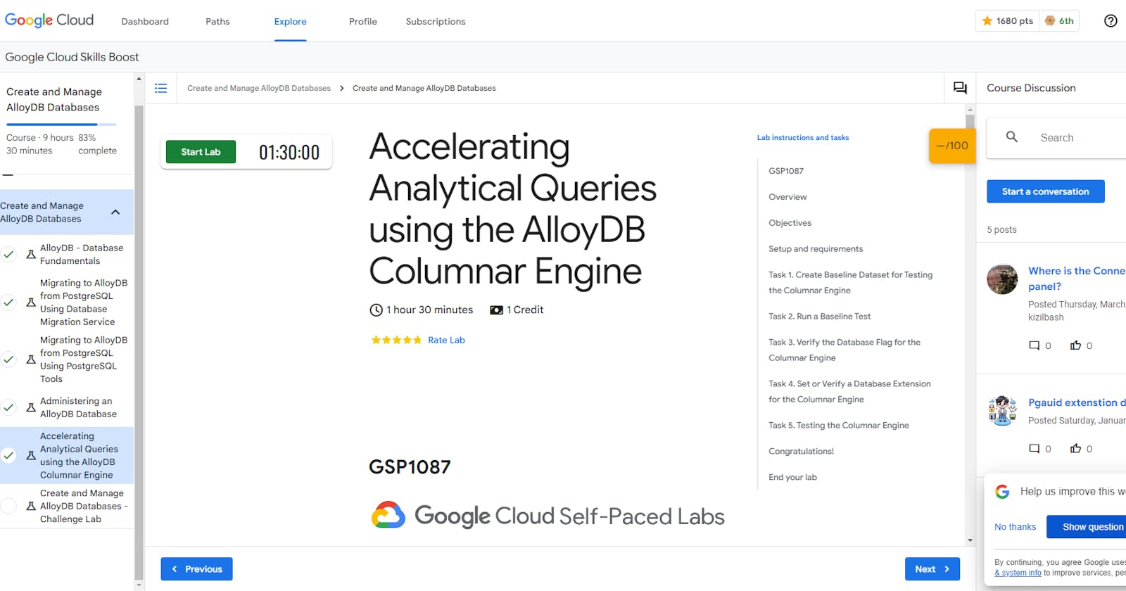 Accelerating Analytical Queries using the AlloyDB Columnar Engine