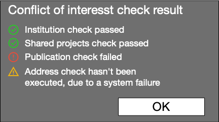 System failure in checks example