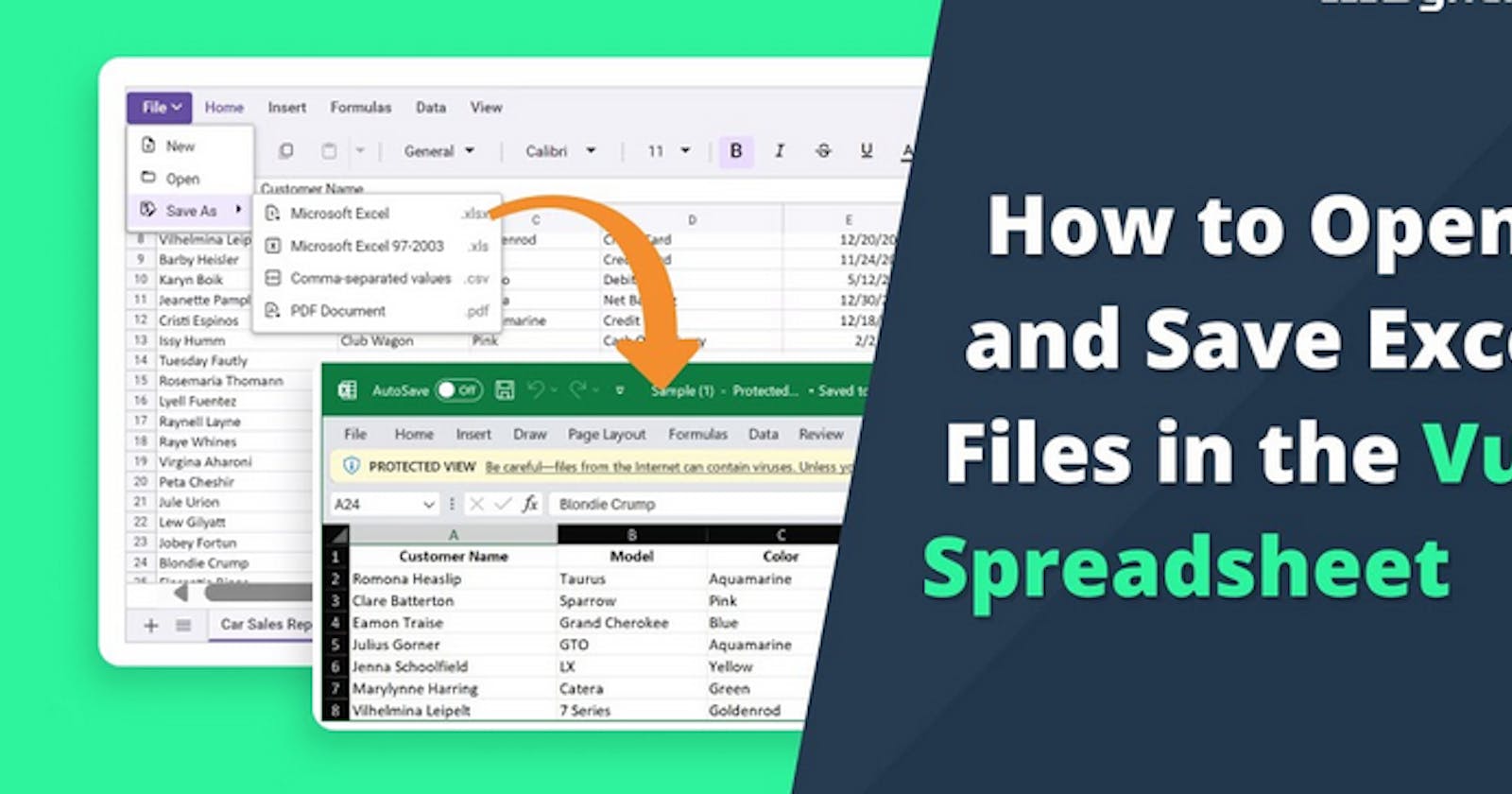 How to Open and Save Excel Files in the Vue Spreadsheet