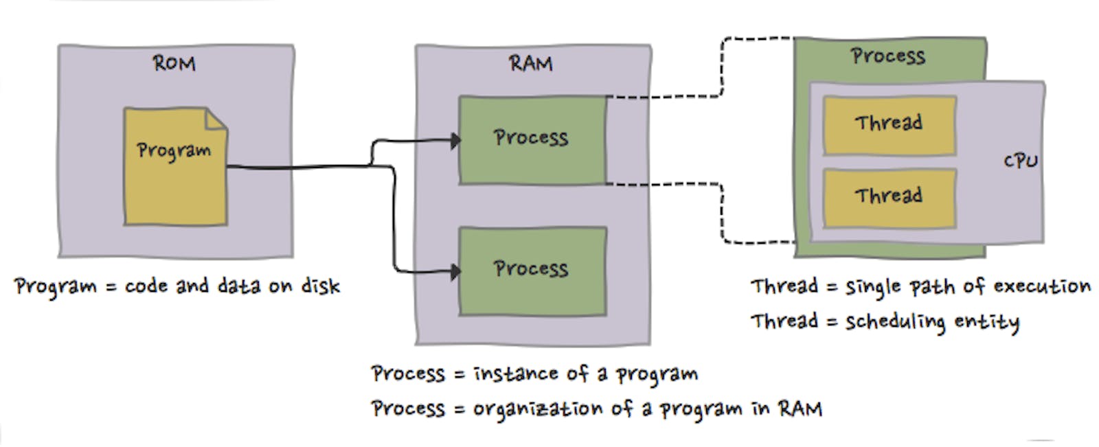 Exploring the Differences Between a Program, a Process, and a Thread
