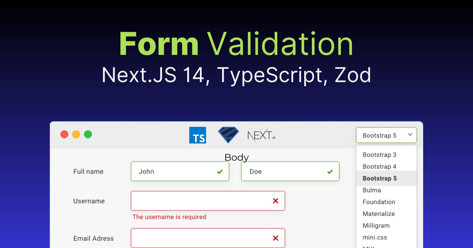 Validate forms with NextJS 14, typescript, and Zod