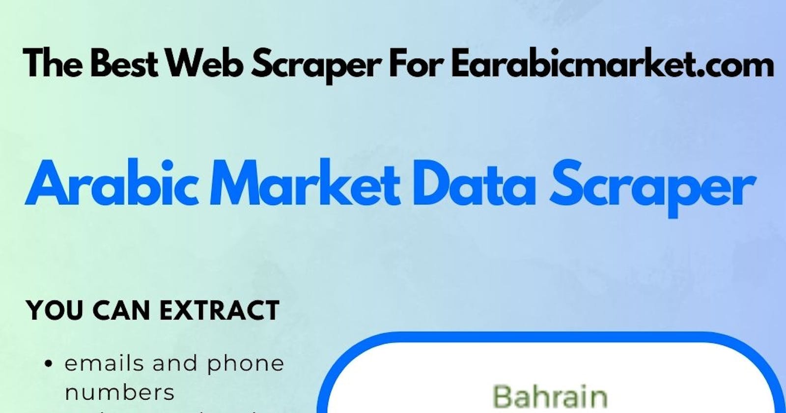 How To Scrape Product Data from Earabicmarket.com?