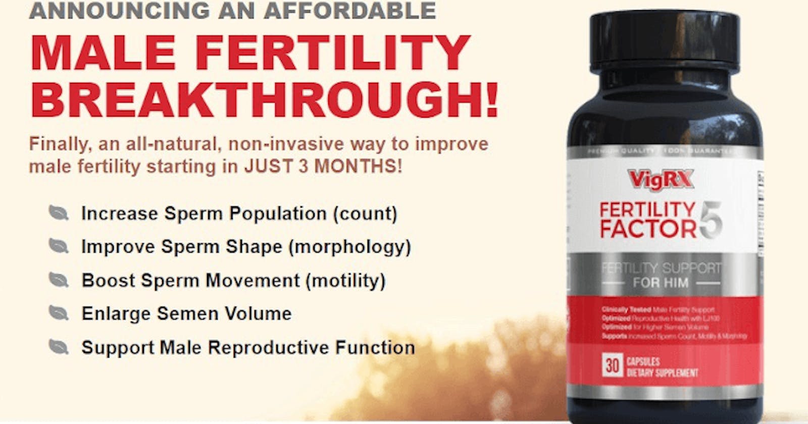 VigRX Fertility Factor 5 Australia Trustpilot Boost Sperm