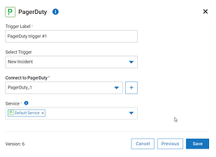 PagerDuty action configuration