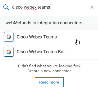 Search Cisco Webex Teams connector