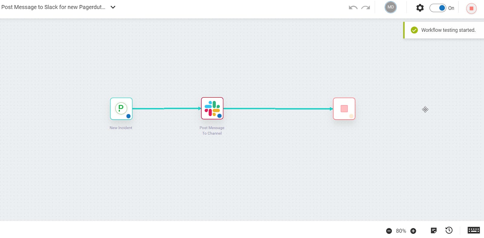 Automate PagerDuty alerts in Slack/Cisco Webex Teams with webMethods.io Integration