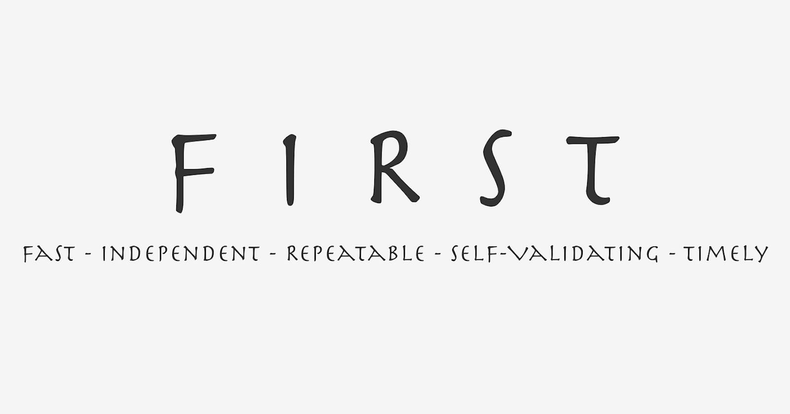 F.I.R.S.T principles of Software testing