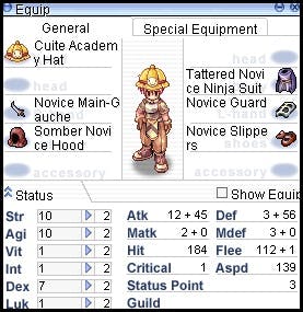 RO Character stats