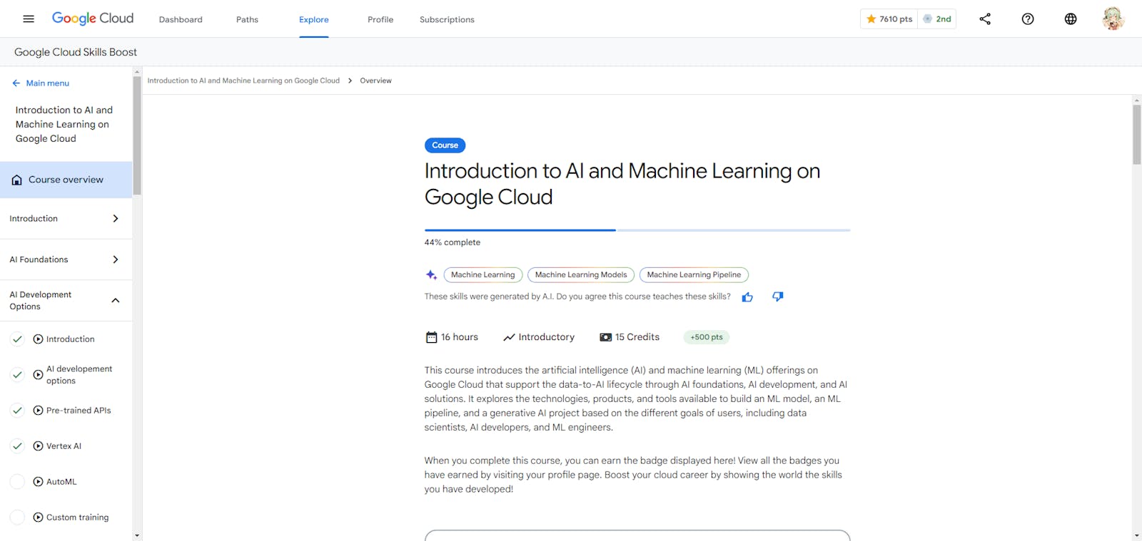 Introduction to AI and Machine Learning on Google Cloud - Quiz