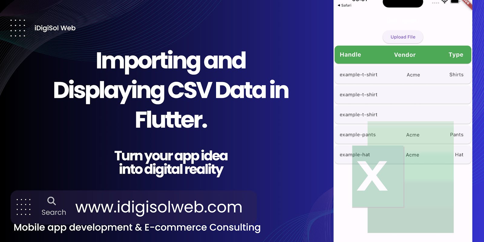 Importing and Displaying CSV data in flutter.
