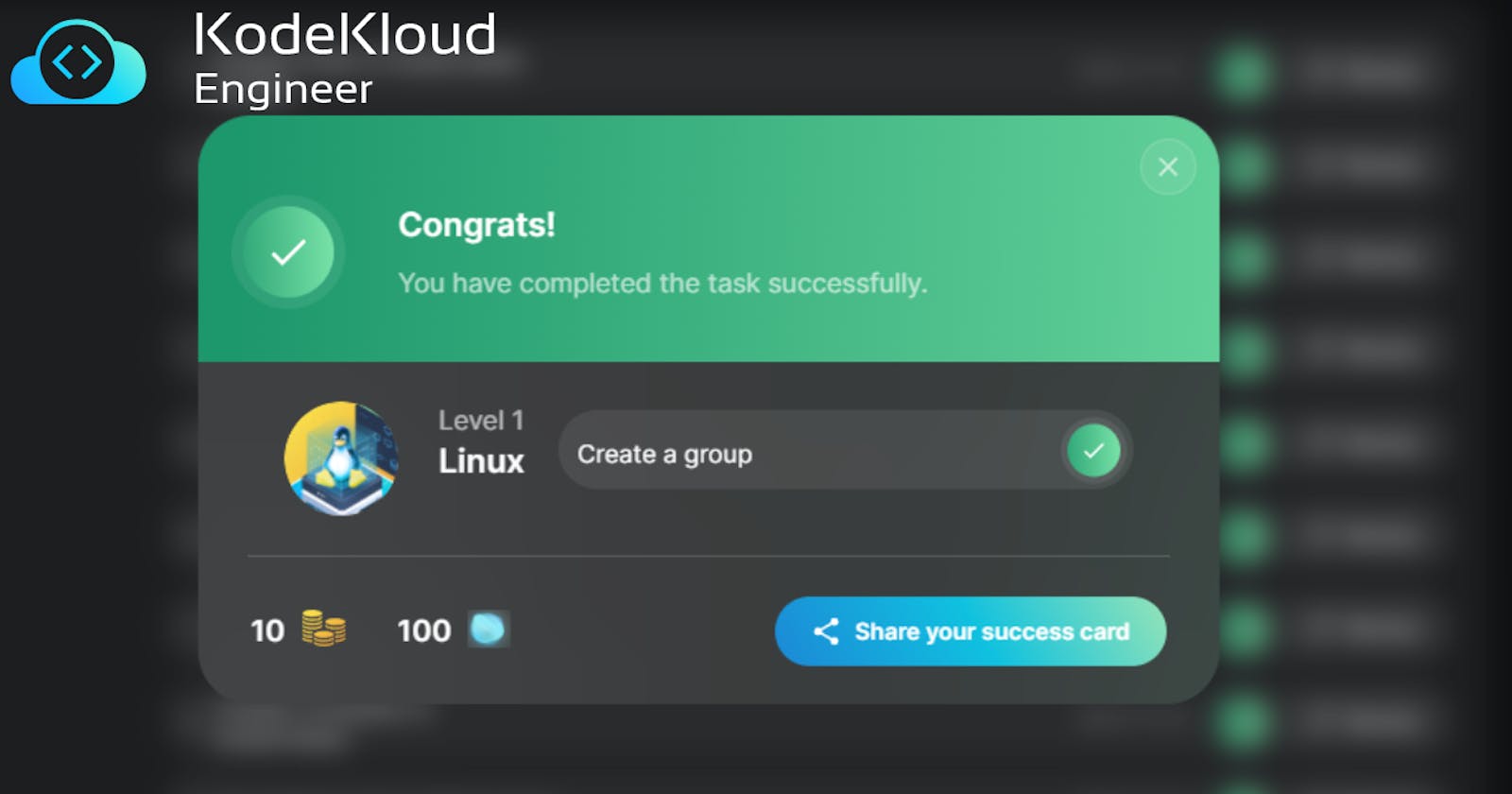 Step by step approach of Linux task on creating a group by the KodeKloud Engineer Program: