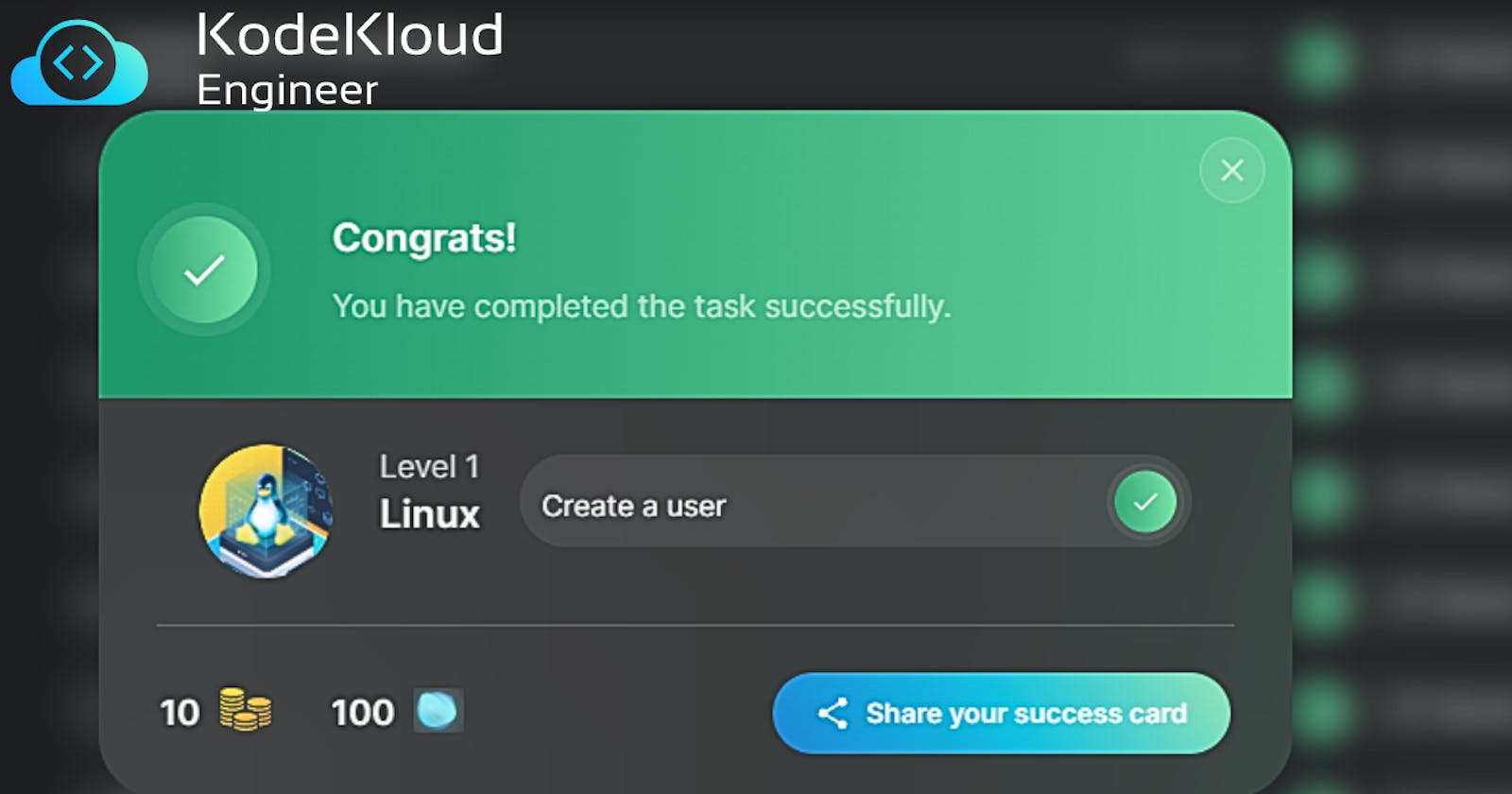Step by step approach of Linux task on creating a user by the KodeKloud Engineer Program: