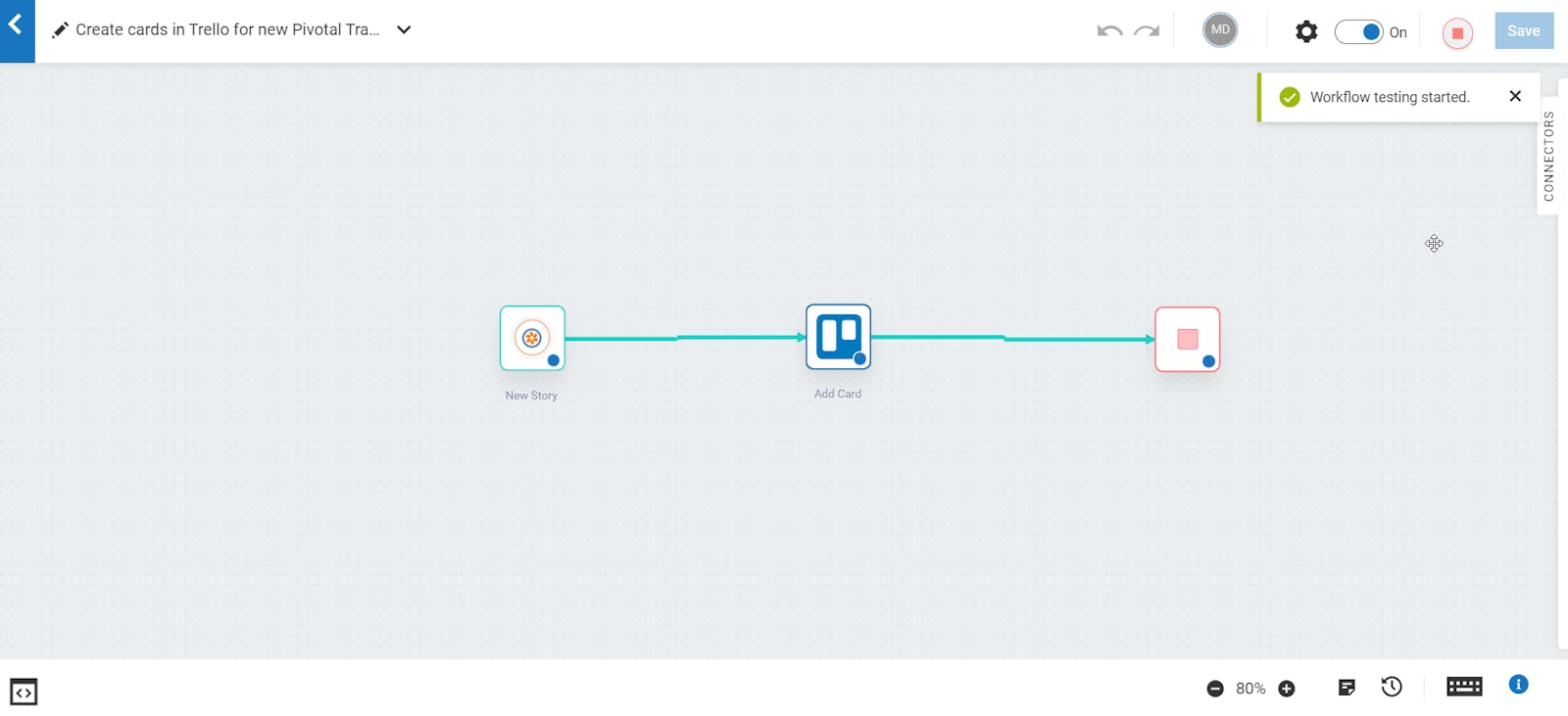 Automate Pivotal Tracker stories and Trello cards with webMethods.io Integration