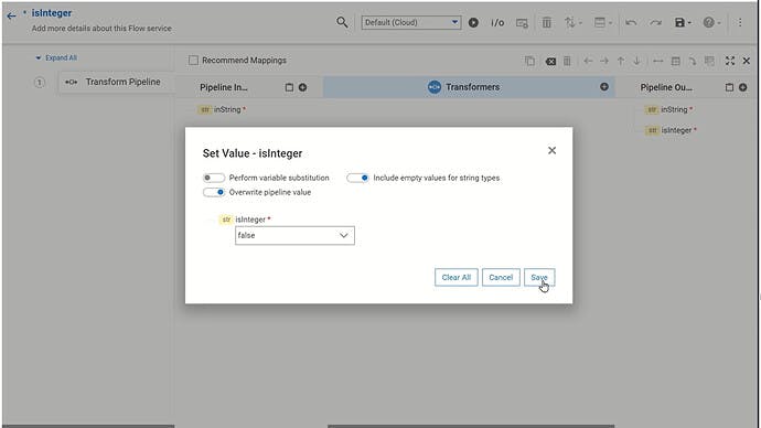 Set output value