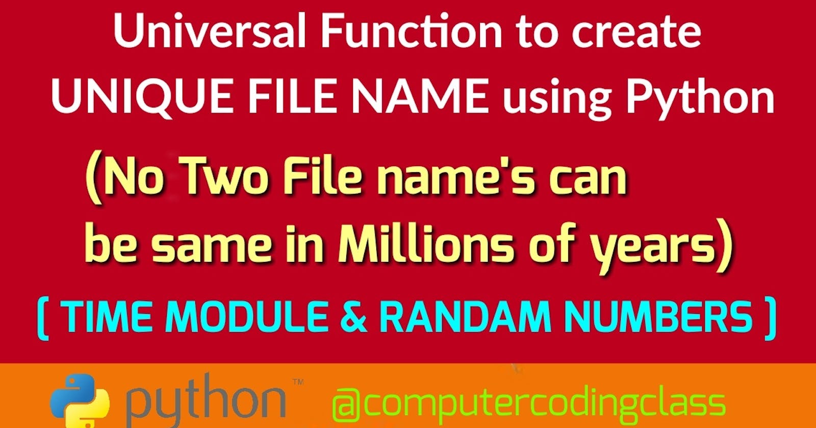How to Create Unique File Name using Python