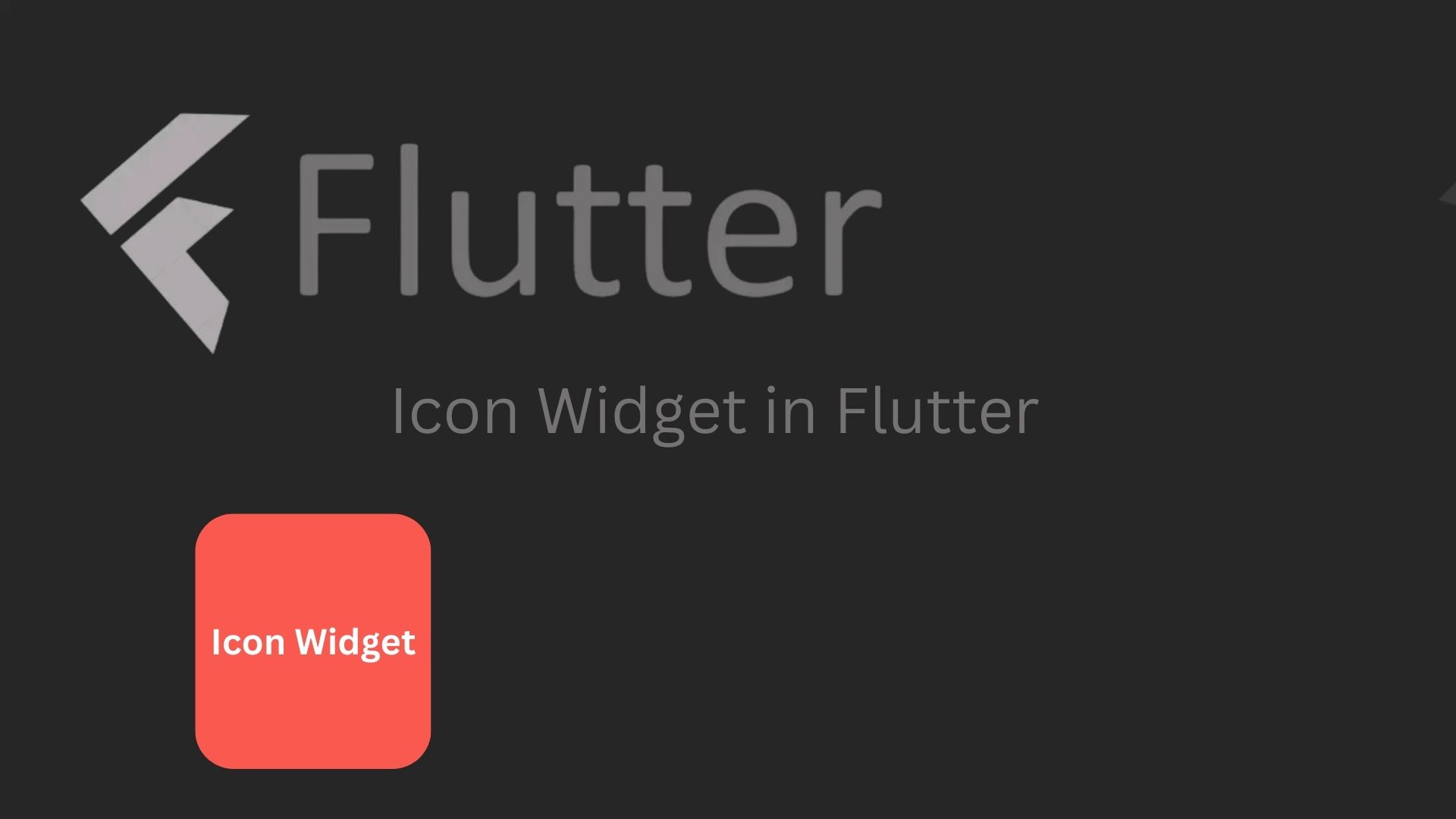 Icon Widget In Flutter