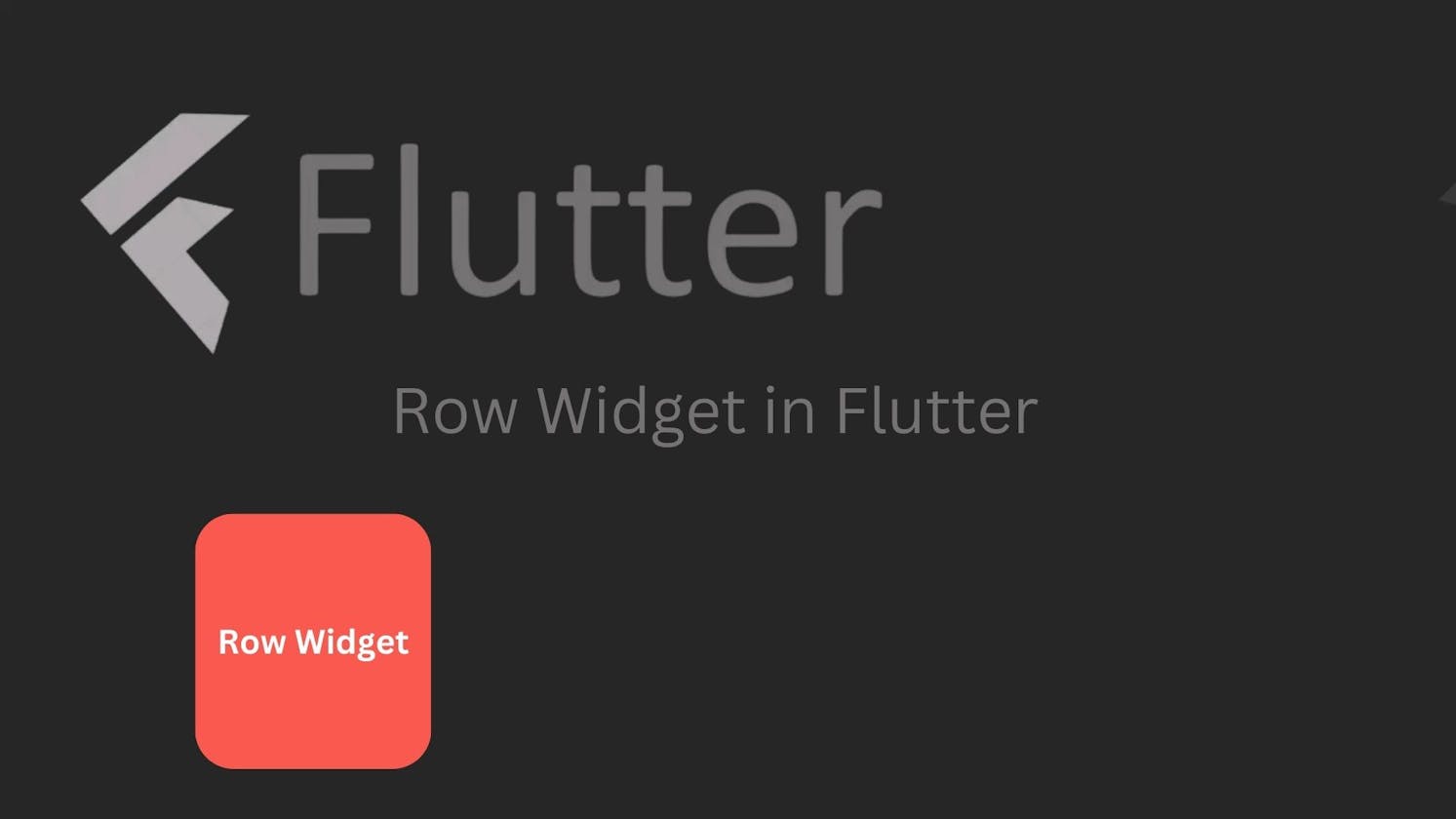 Row Widget in Flutter