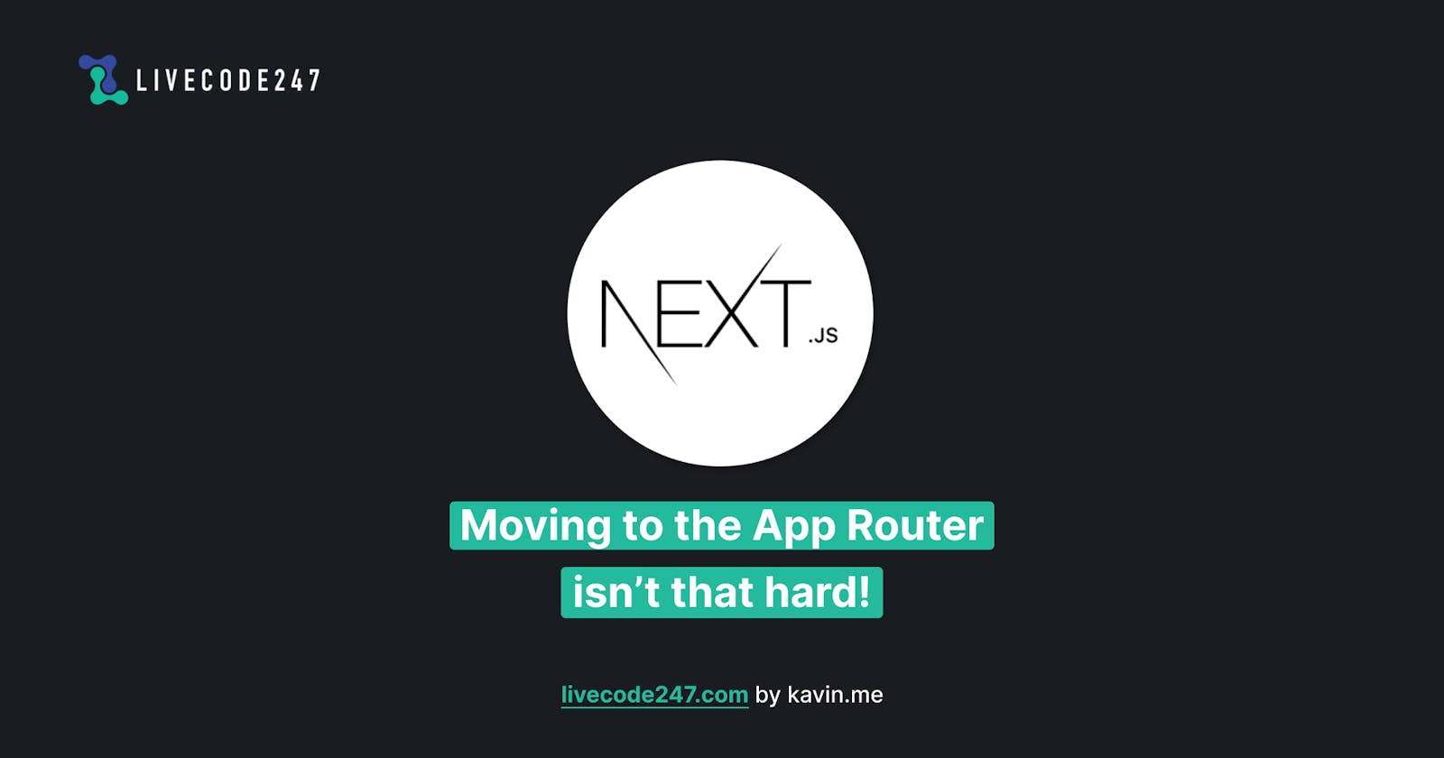 It's so easy to convert a NextJS App to use the App Router!
