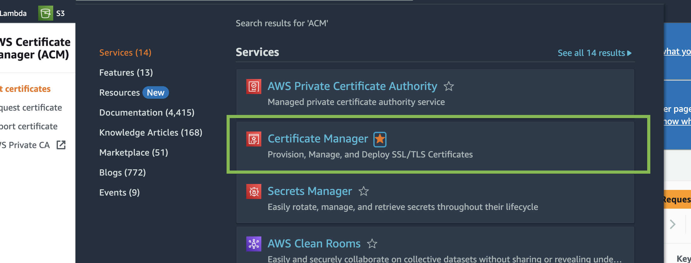 Certificate Manager ACM