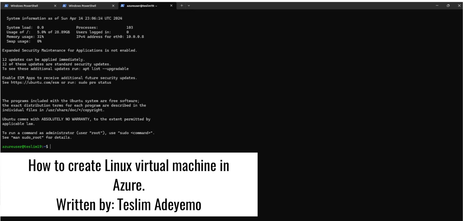 How to create Linux virtual machine in Azure