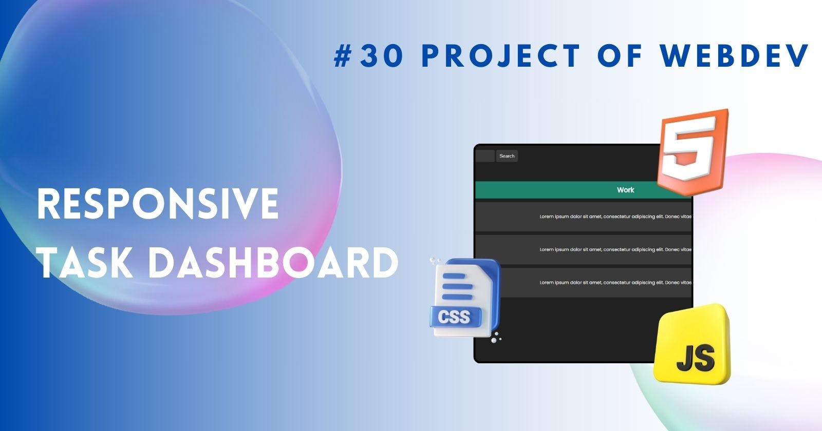 Responsive Task Management Dashboard with HTML & CSS