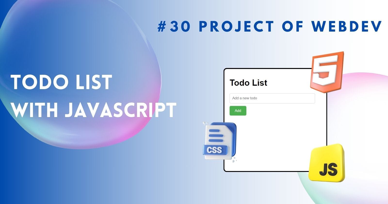 Todo List Using Javascript