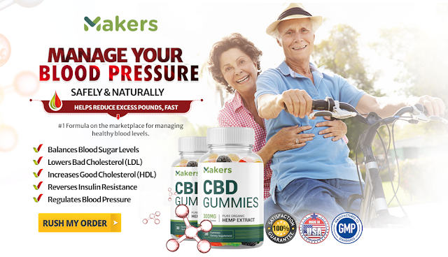 Makers CBD Blood Pressure Gummies Pain Relief and Stress Support (US)