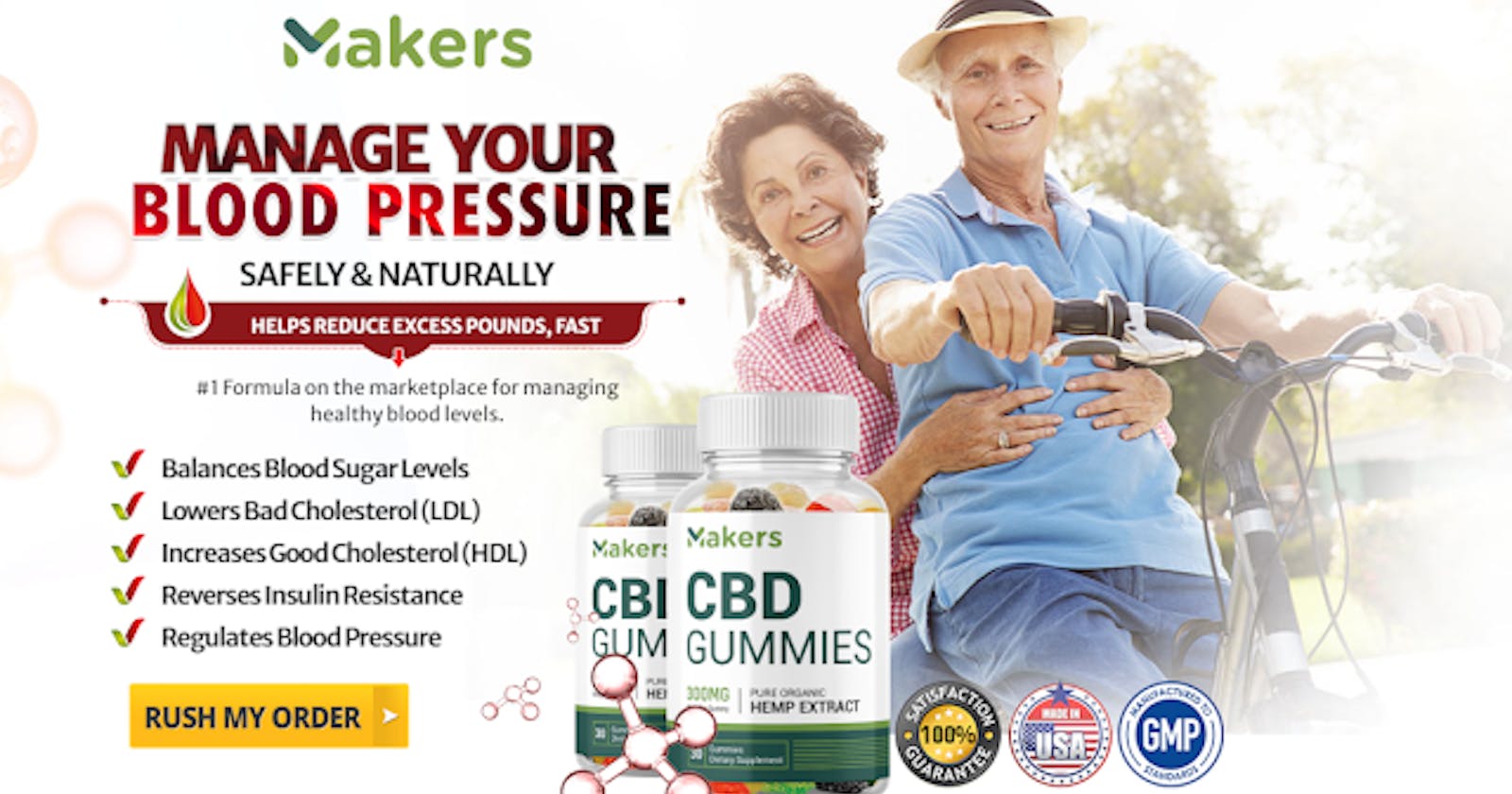 Makers CBD Blood Pressure Gummies Pain Relief and Stress Support (US)