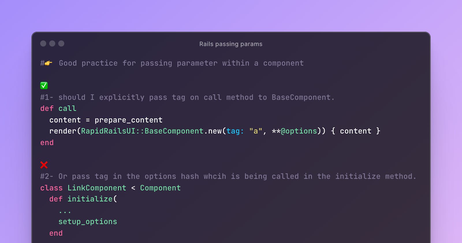 How I decide to pass on a parameter within a component.