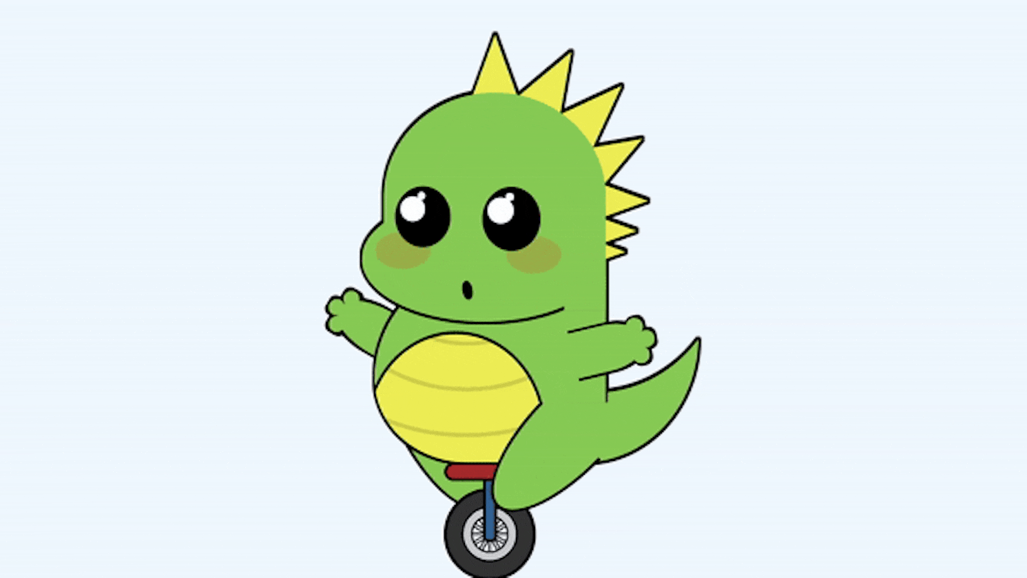An Animated Dinosaur on a Unicycle Using HTML and CSS