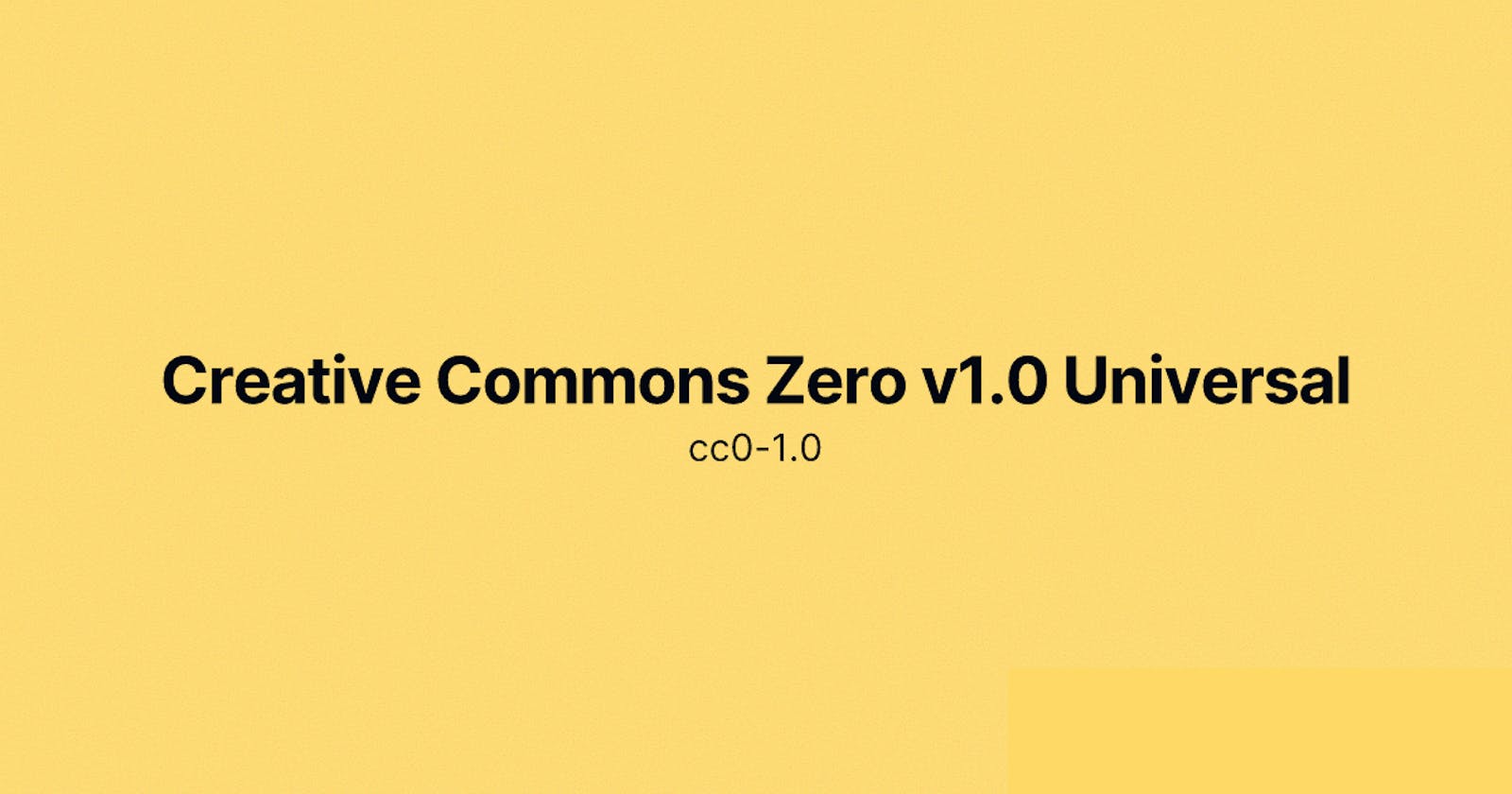 Creative Commons Zero v1.0 Universal