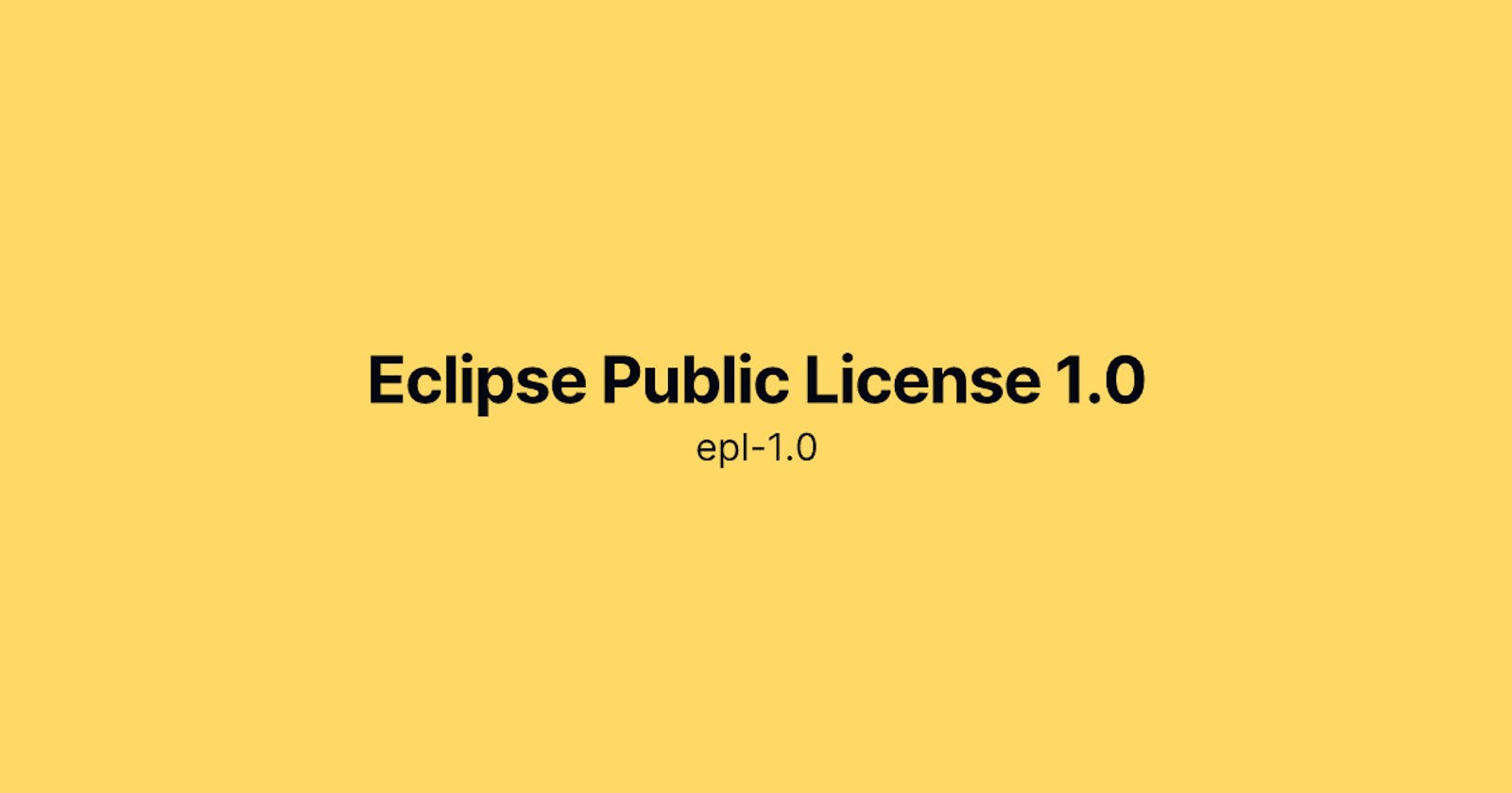 Eclipse Public License 1.0