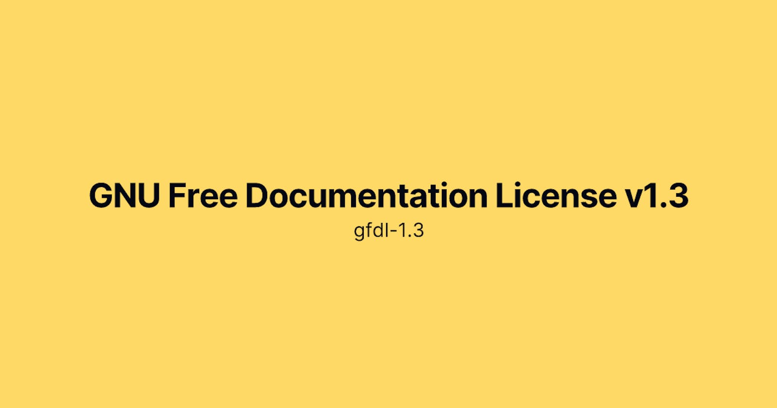 GNU Free Documentation License v1.3