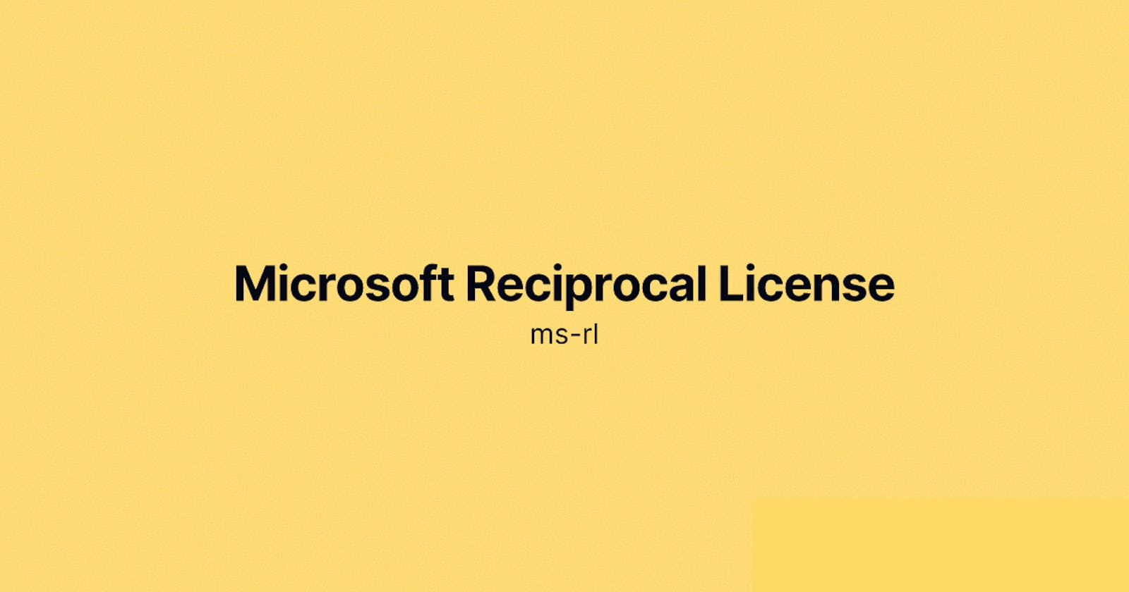 Microsoft Reciprocal License
