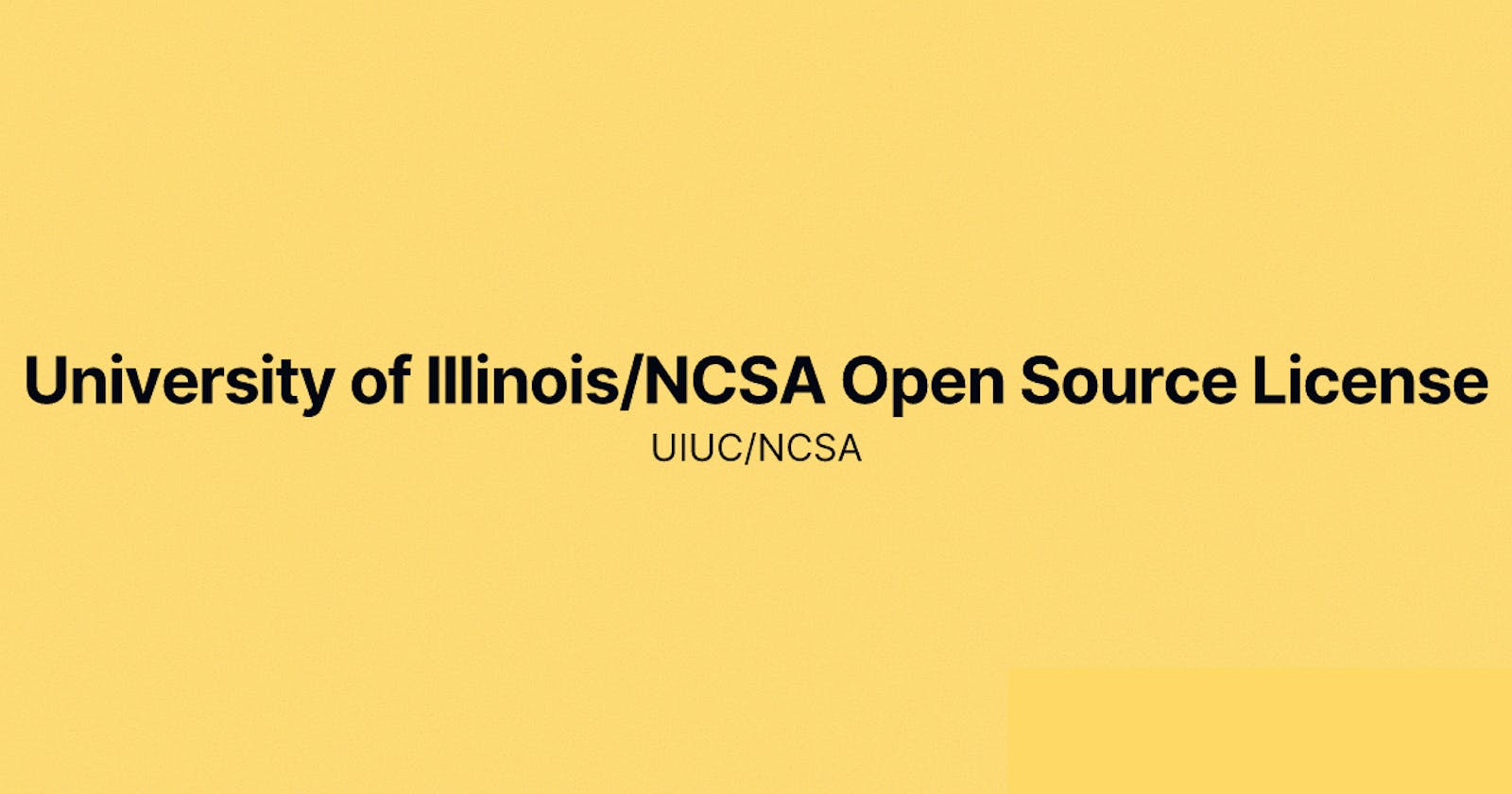 University of Illinois/NCSA Open Source License