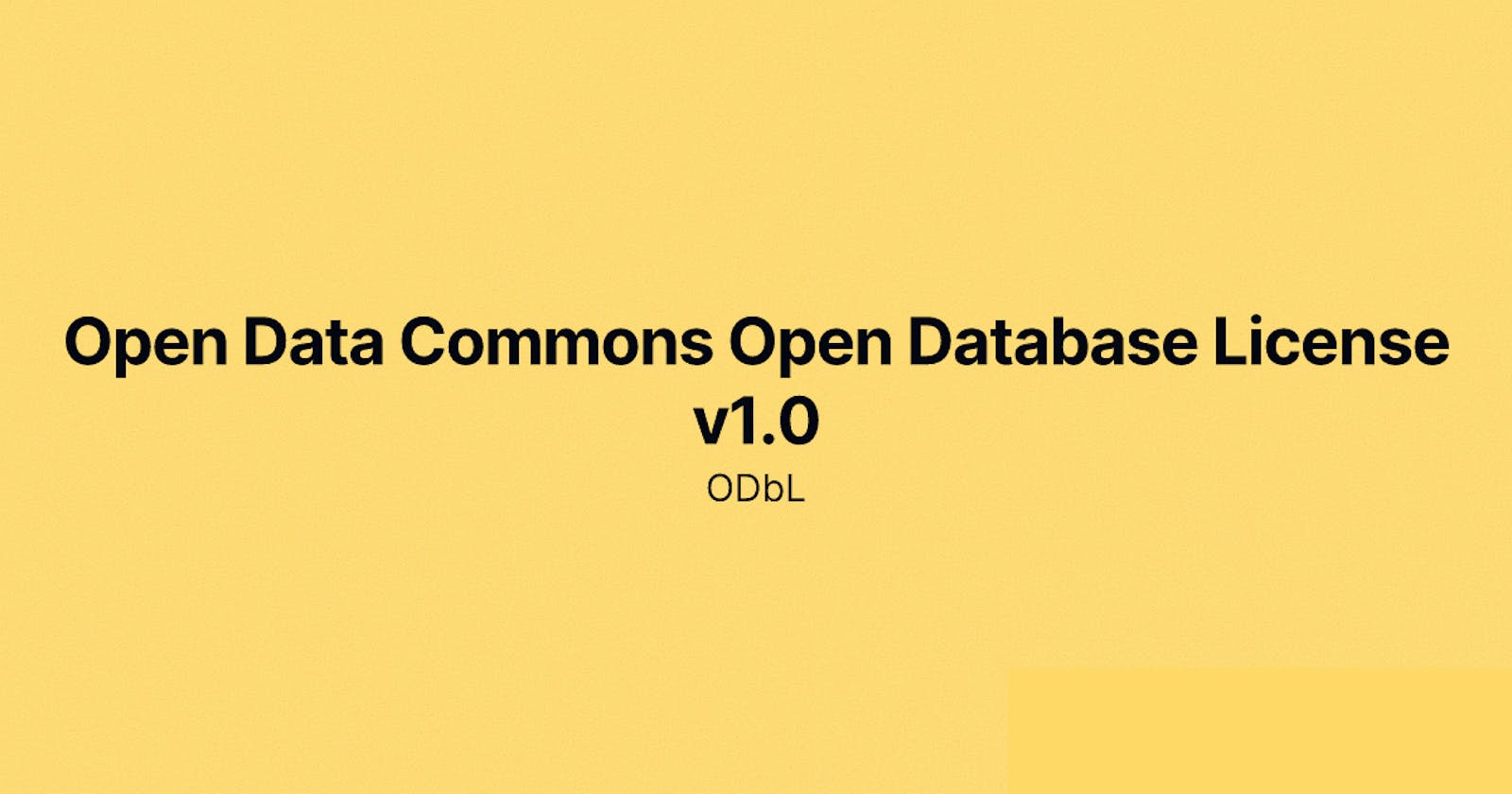 Open Data Commons Open Database License v1.0