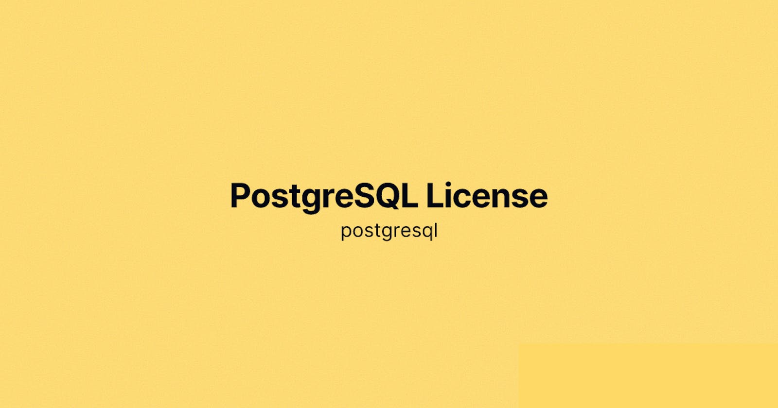 PostgreSQL License