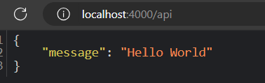 output when visiting localhost:4000/api