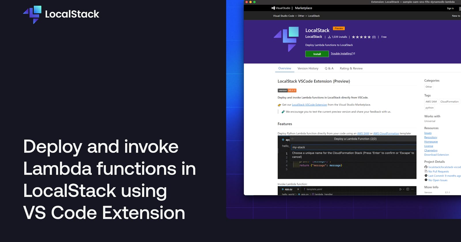 Deploy and invoke Lambda functions in LocalStack using VS Code Extension