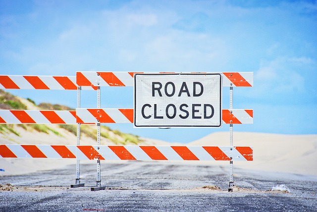 Road closed sign