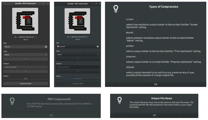 A GUI for Compressing PDF Files in Linux!