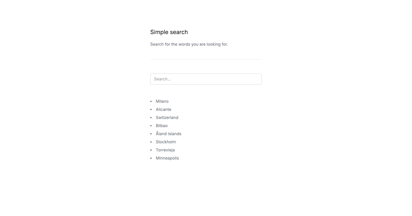 How to create a search input with Tailwind CSS and Alpinejs