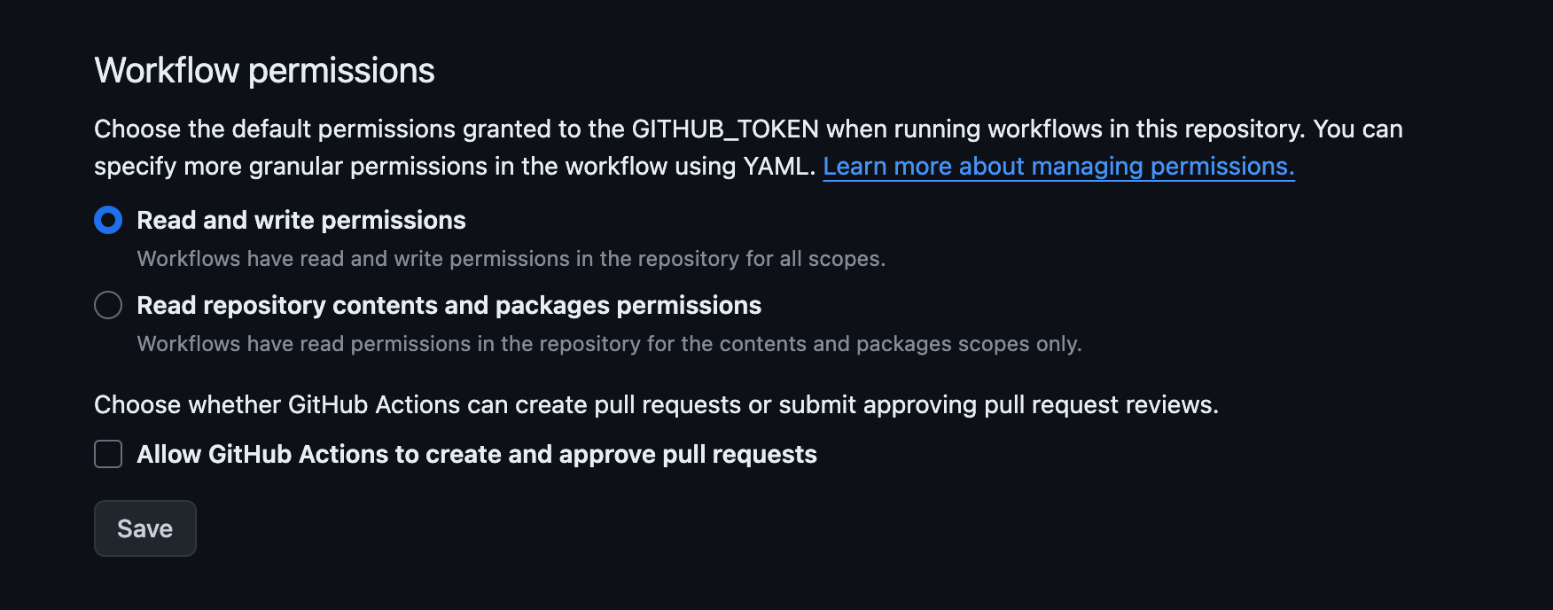 GitHub Actions Permissions